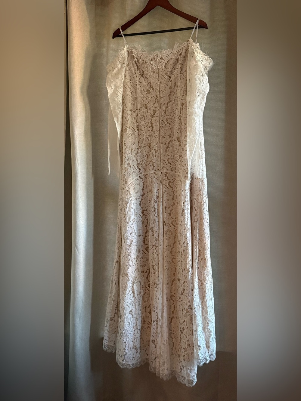 Lulu's Lace Off-Shoulder Wedding Dress in Ivory - Picture 4 of 14